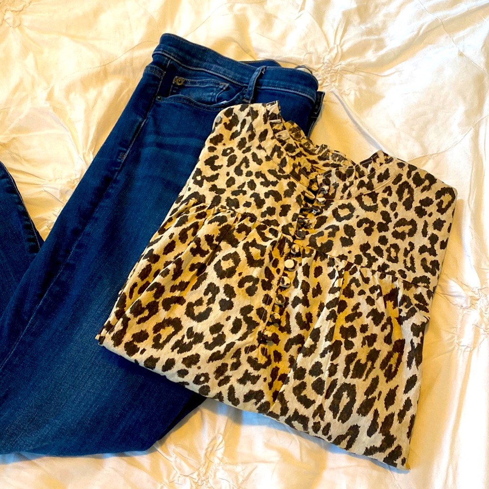 J. Crew leopard blouse